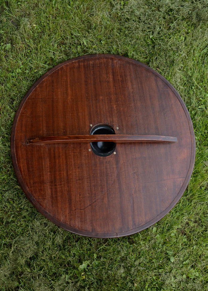 Viikinkien puinen kilpi – hevosaiheinen koristemaalaus