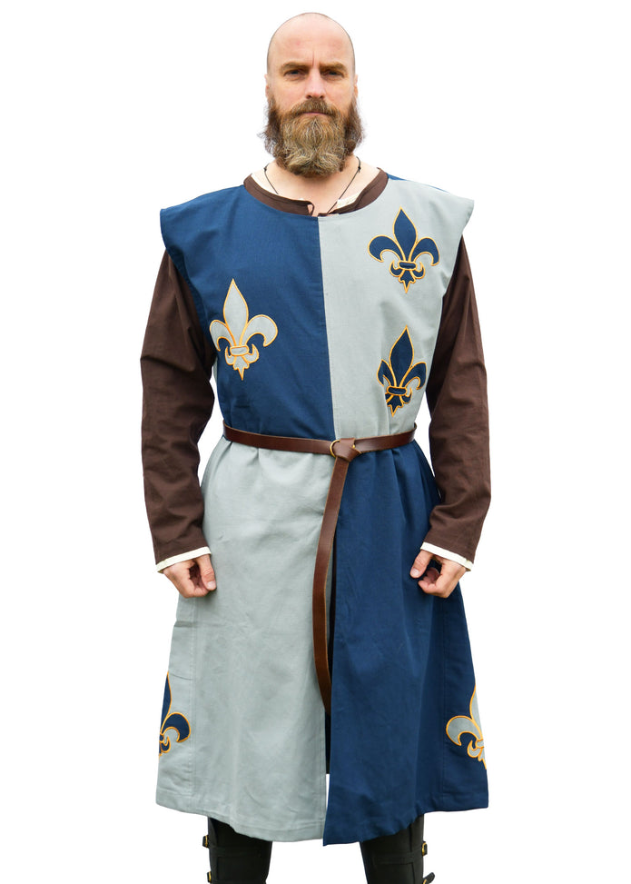 Tabardi liljakuvioilla, sininen/sinertävänharmaa