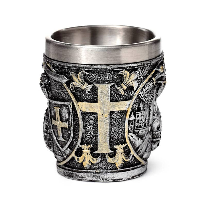 Keskiaikainen Ritari ja Kilpi -koristeellinen shottilasi