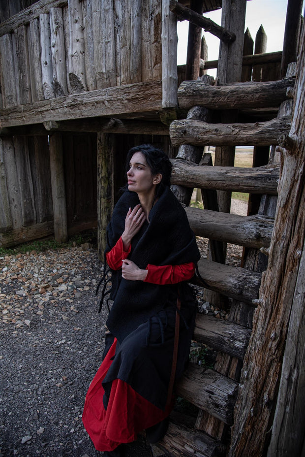 Leveä villahuopastola Ruth, musta