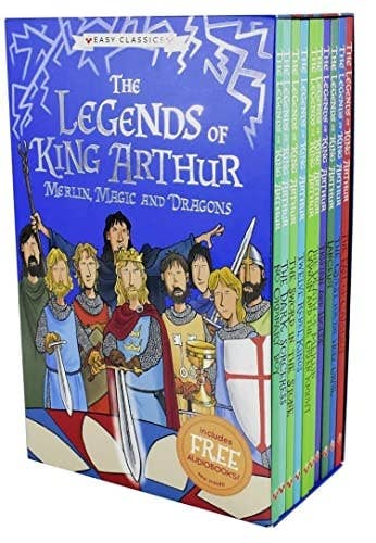 The Legends of King Arthur: Merlin, Magic, and Dragons: 10 Book Box Set (Easy Classics) - Tracey Mayhew