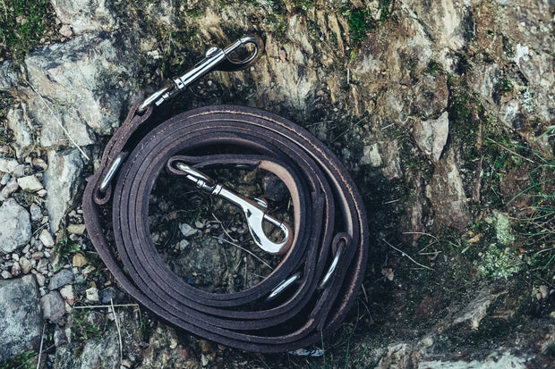 Koiran talutushihna "Ferris", kelttikuvioitu, tummanruskea