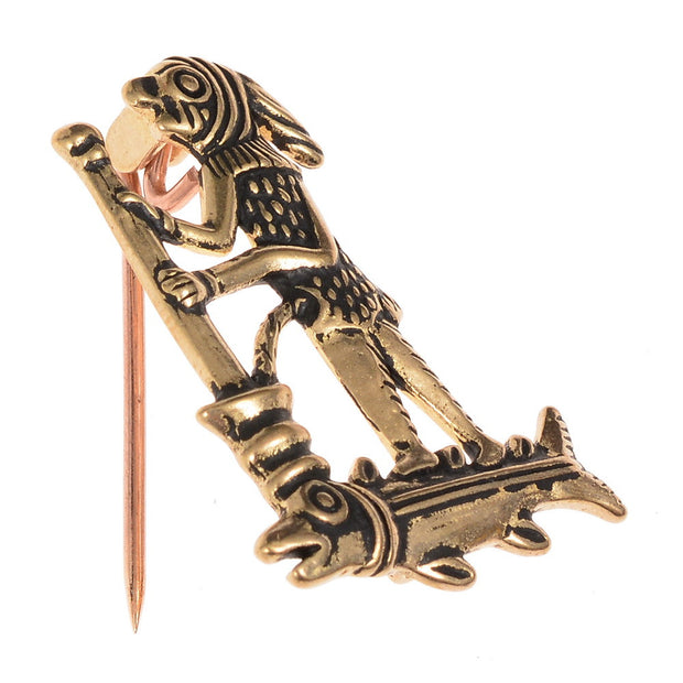 Keskiaikainen pyhiinvaellusmerkki – Apinalääkäri tinapinssi