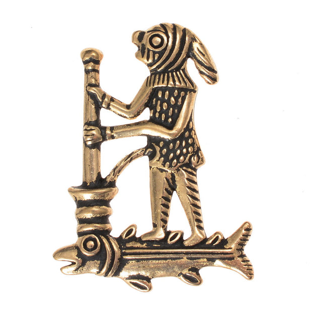 Keskiaikainen pyhiinvaellusmerkki – Apinalääkäri tinapinssi